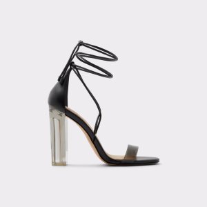 Tacones Aldo Onardonia Tiras Tacón Sandal Negros | 34CTSYVQX