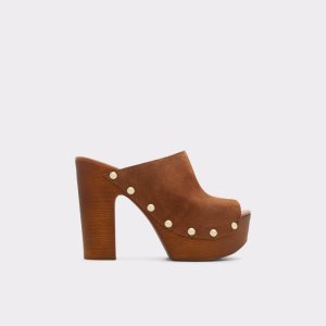 Zapatos Plataforma Aldo Drenania Tacón Mule - Marrom | 63DCEHRWL