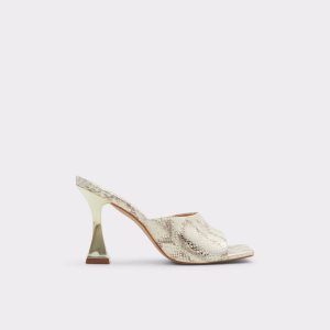 Zapatos Tacon Bloque Aldo Selah Tacón Mule Dorados | 90ZGQOKYX